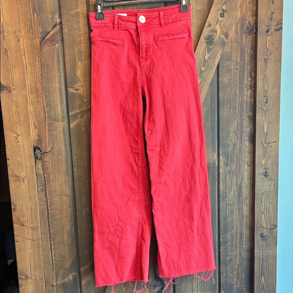 Zara Vibrant Red Kids Wide Leg Jeans